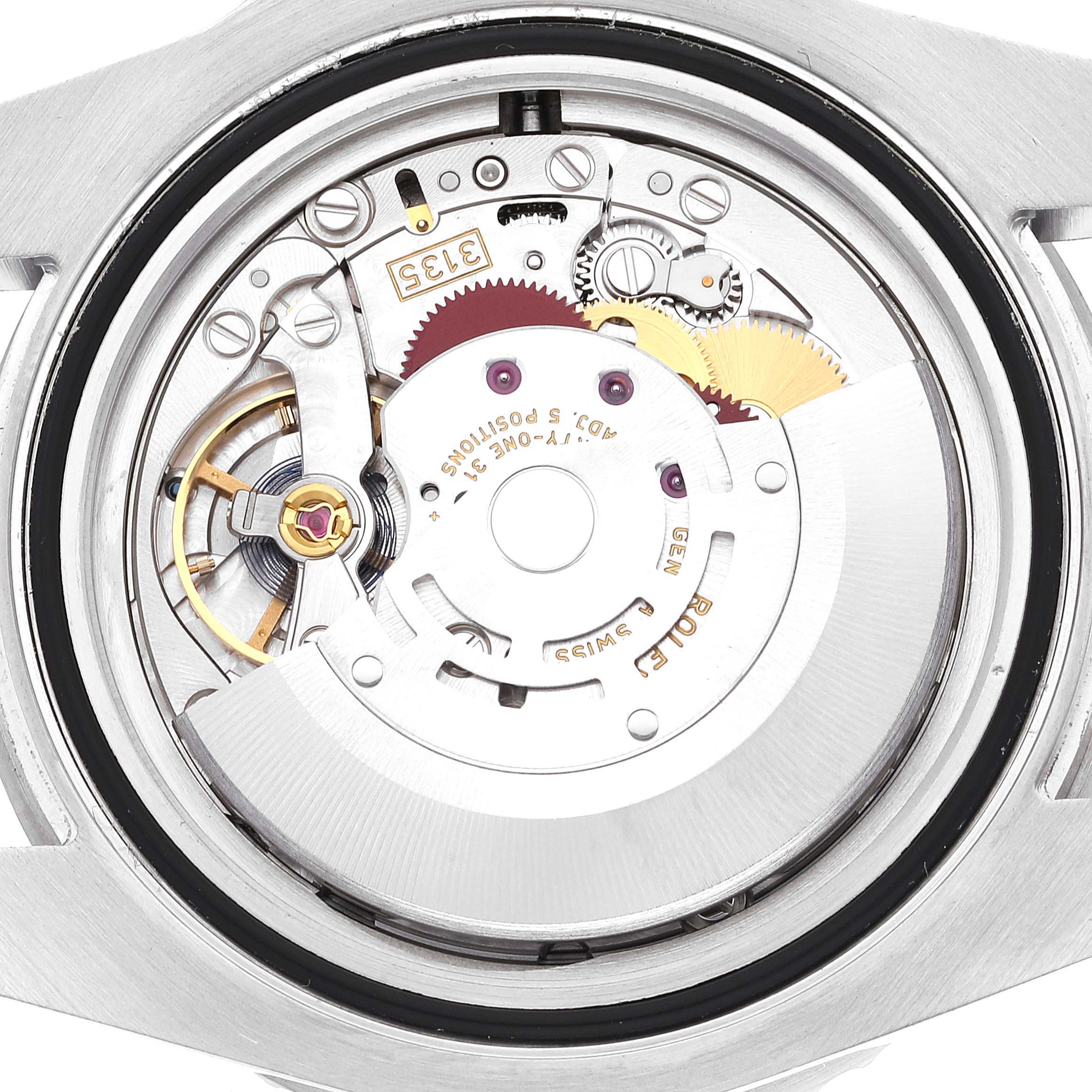 The image displays the internal movement mechanism of the Rolex Submariner 116610 Men's Stainless Steel Black Dial 116610 Men's Stainless Steel Black Dial watch from a back angle.