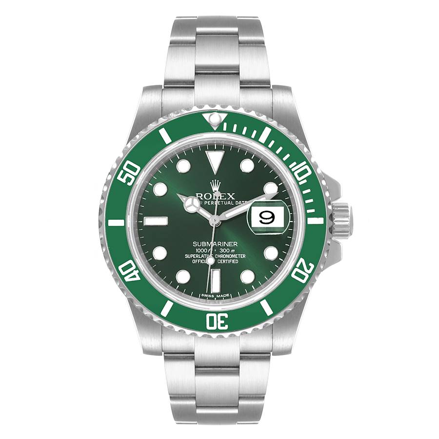 Rolex Submariner Hulk Steel Green Dial /Bezel Ceramic Watch B/P '13 116610LV