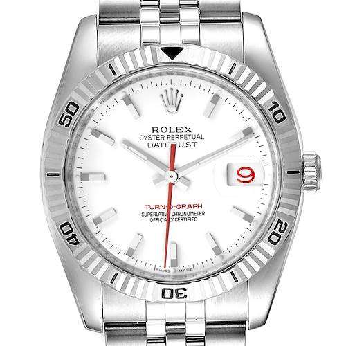 Photo of NOT FOR SALE  -- Rolex Turnograph Steel White Gold Bezel White Dial Mens Watch 116264 -- PARTIAL PAYMENT