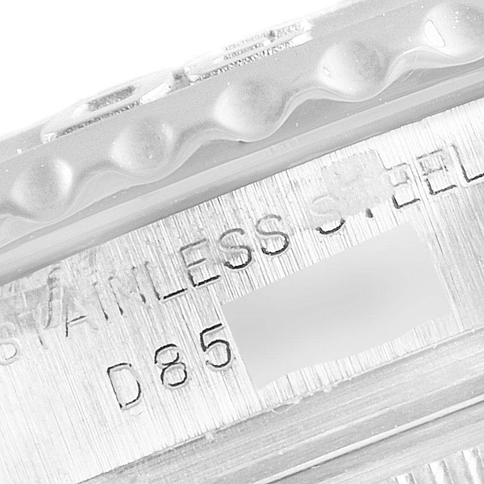 This close-up image shows the engraved "STAINLESS STEEL" text and part of the bezel of a Rolex Yacht-Master 169622 Women's Stainless Steel Silver Dial 169622 Women's Stainless Steel Silver Dial watch.