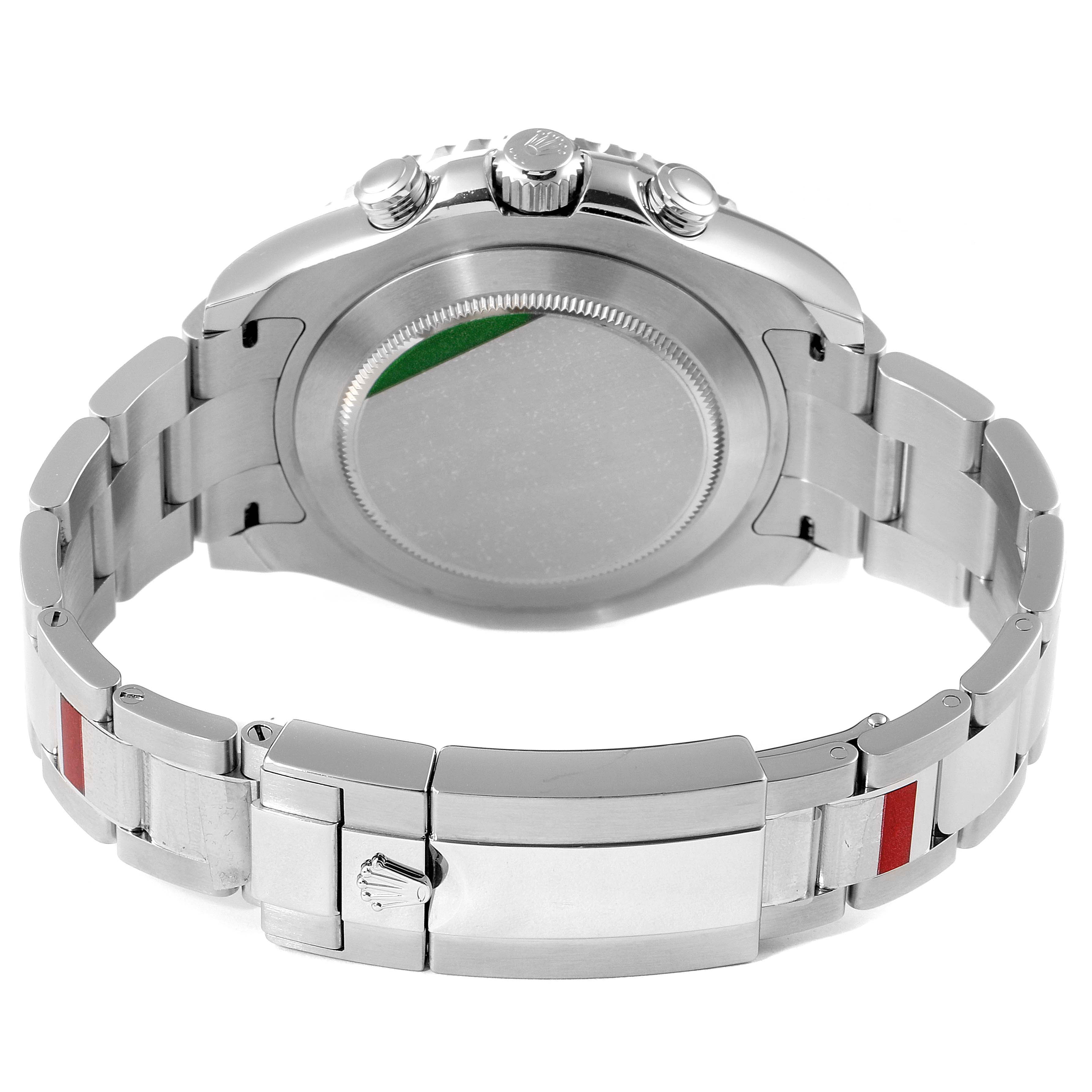 This image shows the back case and bracelet of a Rolex Yacht-Master 116680 Men's Stainless Steel White Dial 116680 Men's Stainless Steel White Dial watch from a rear angle.