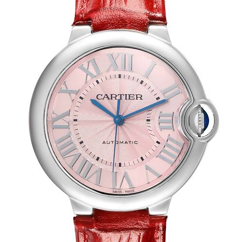 Photo of Cartier Ballon Bleu 36 Steel Pink Dial Ladies Watch WSBB0007 Papers