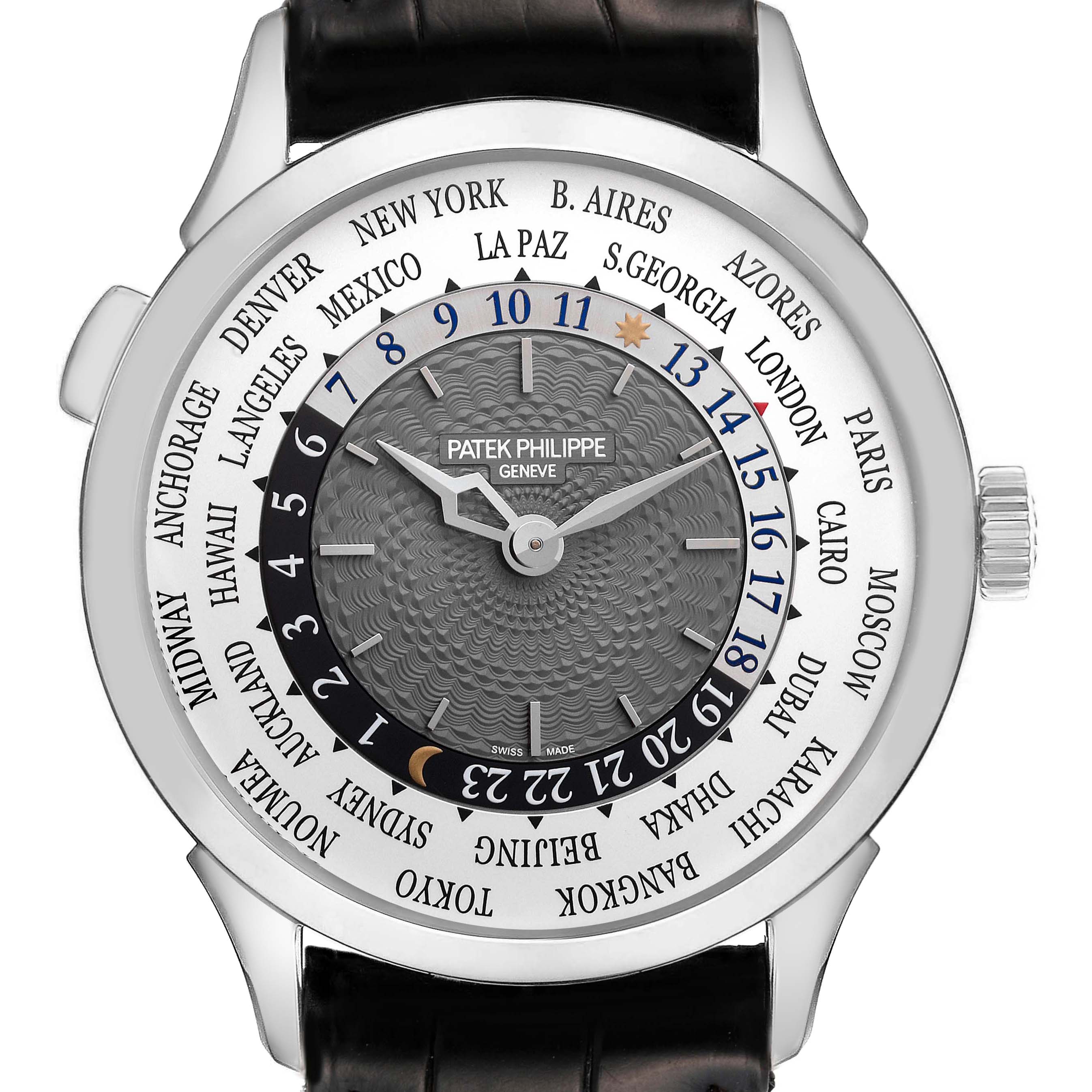 Patek Philippe World Time Complications White Gold Mens Watch