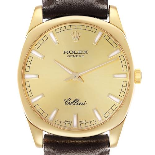 Photo of Rolex Cellini Danaos Yellow Gold Champagne Dial Mens Watch 4243