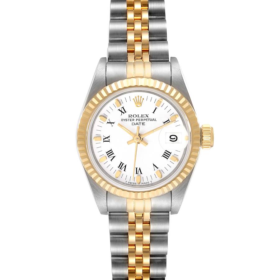 Rolex Datejust 26mm Steel Yellow Gold White Dial Ladies Watch 69173 Box Papers SwissWatchExpo