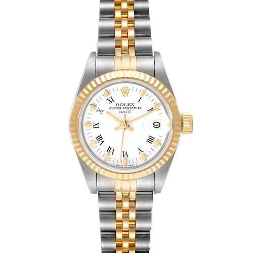 Photo of Rolex Datejust 26mm Steel Yellow Gold White Dial Ladies Watch 69173 Box Papers