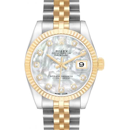 Photo of Rolex Datejust 31 Steel Yellow Gold Diamond Dial Ladies Watch 178273 Box Card