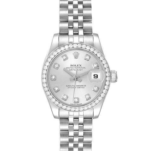 Photo of Rolex Datejust Steel White Gold Silver Diamond Dial Ladies Watch 179384