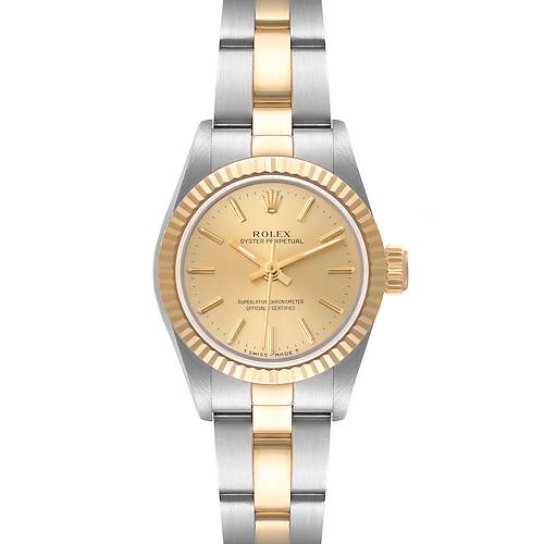 Photo of Rolex Oyster Perpetual Fluted Bezel Steel Yellow Gold Ladies Watch 67193