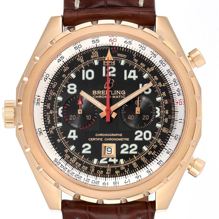 Breitling Chronomatic Limited Edition Rose Gold Watch H22360 Box Papers SwissWatchExpo