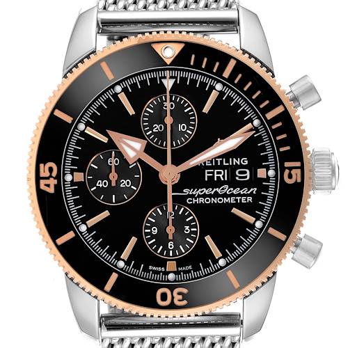 Photo of Breitling Superocean Heritage II Steel Rose Gold Mens Watch U13313 Box Card