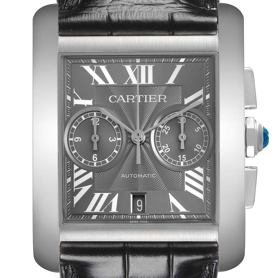 Cartier Tank MC Grey Dial Steel Chronograph Mens Watch W5330008 SwissWatchExpo