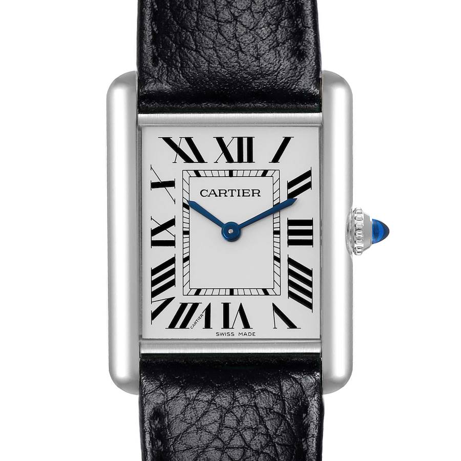 Cartier Tank Must Large Steel Silver Dial Ladies Watch WSTA0041 Box Card SwissWatchExpo