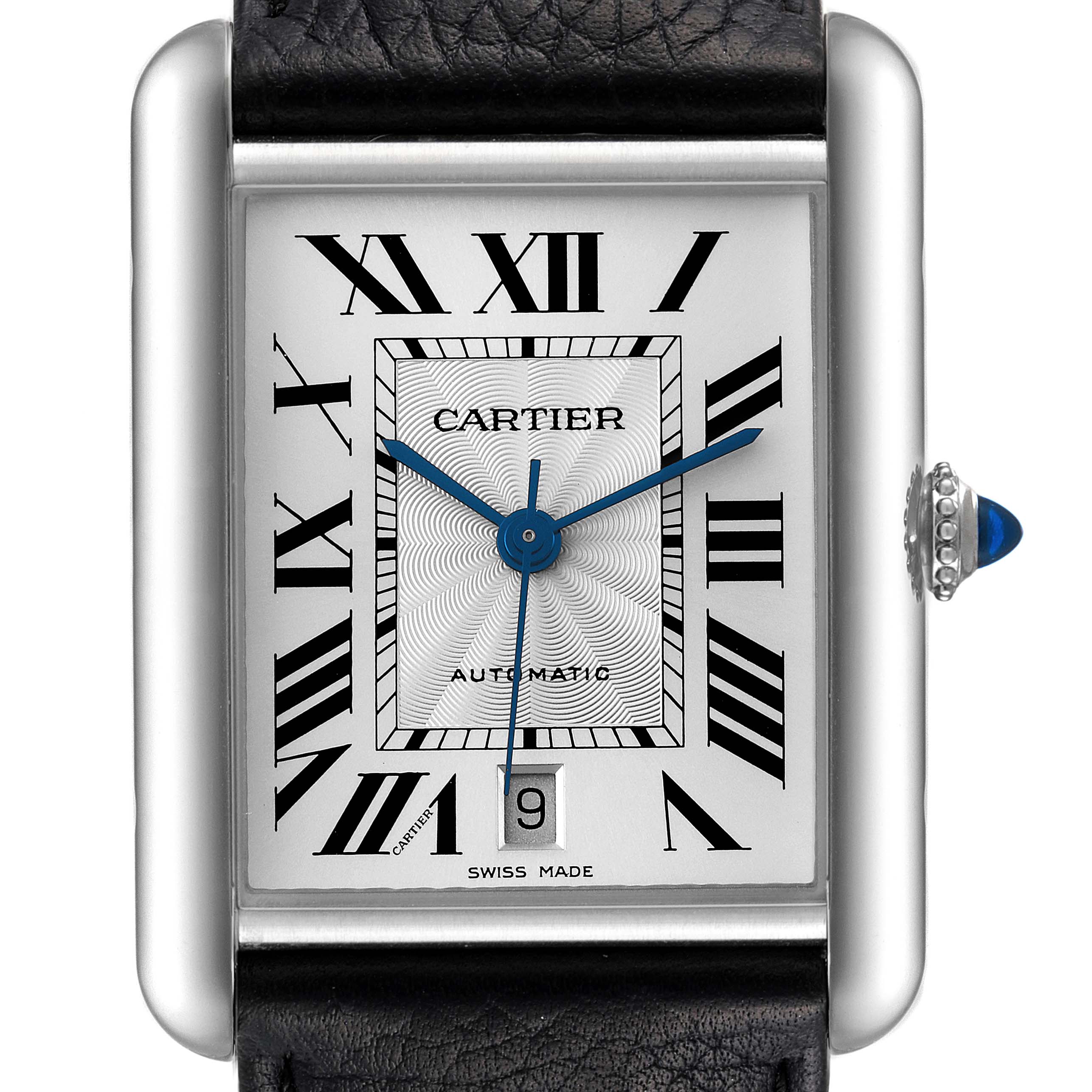 Cartier Tank Must Large Steel Silver Dial Mens Watch WSTA0040 Box Card ...