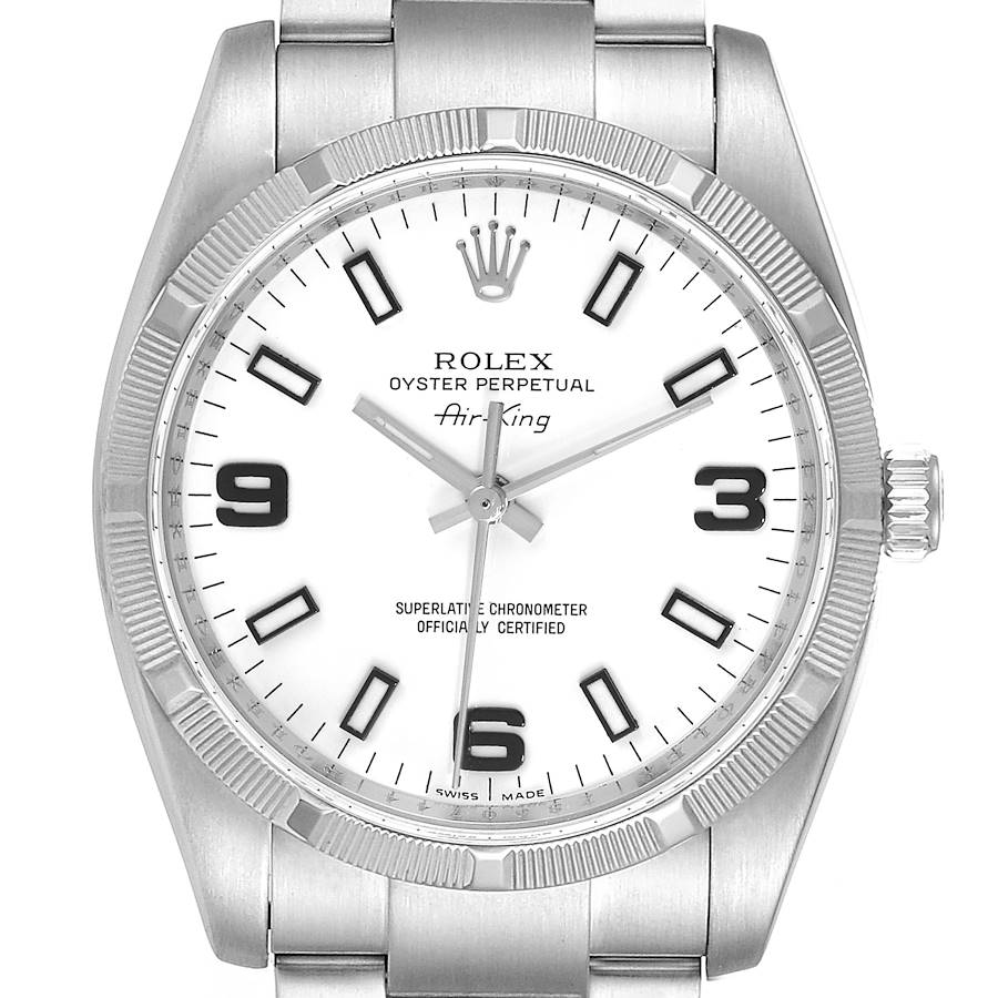 NOT FOR SALE -- Rolex Air King White Arabic Dial Steel Mens Watch 114210 Box Card -- PARTIAL PAYMENT SwissWatchExpo