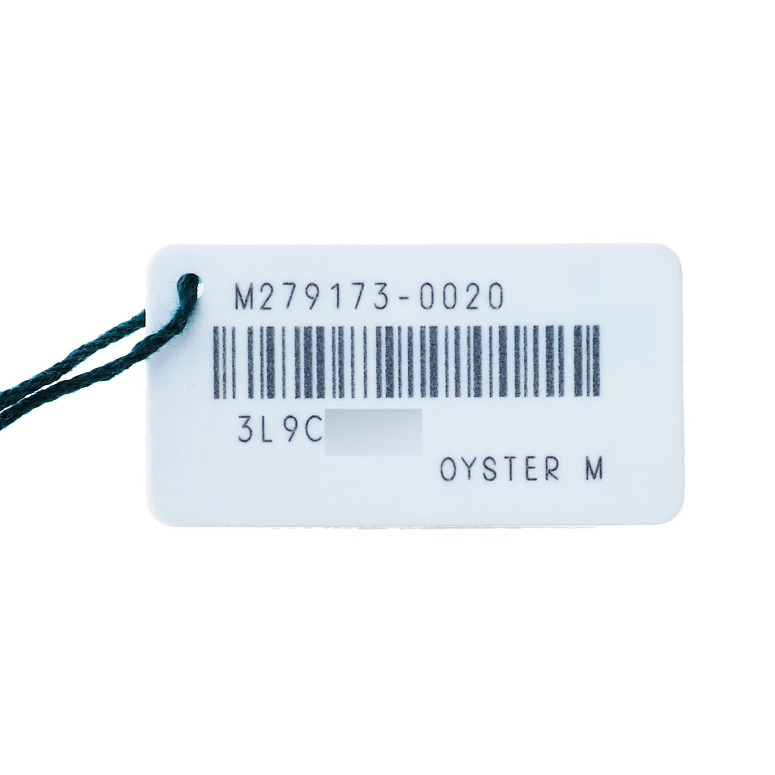 The image shows a tag with a barcode and reference number for the Rolex Datejust 279173 Women's Steel and Gold (two tone) Silver Dial watch model.
