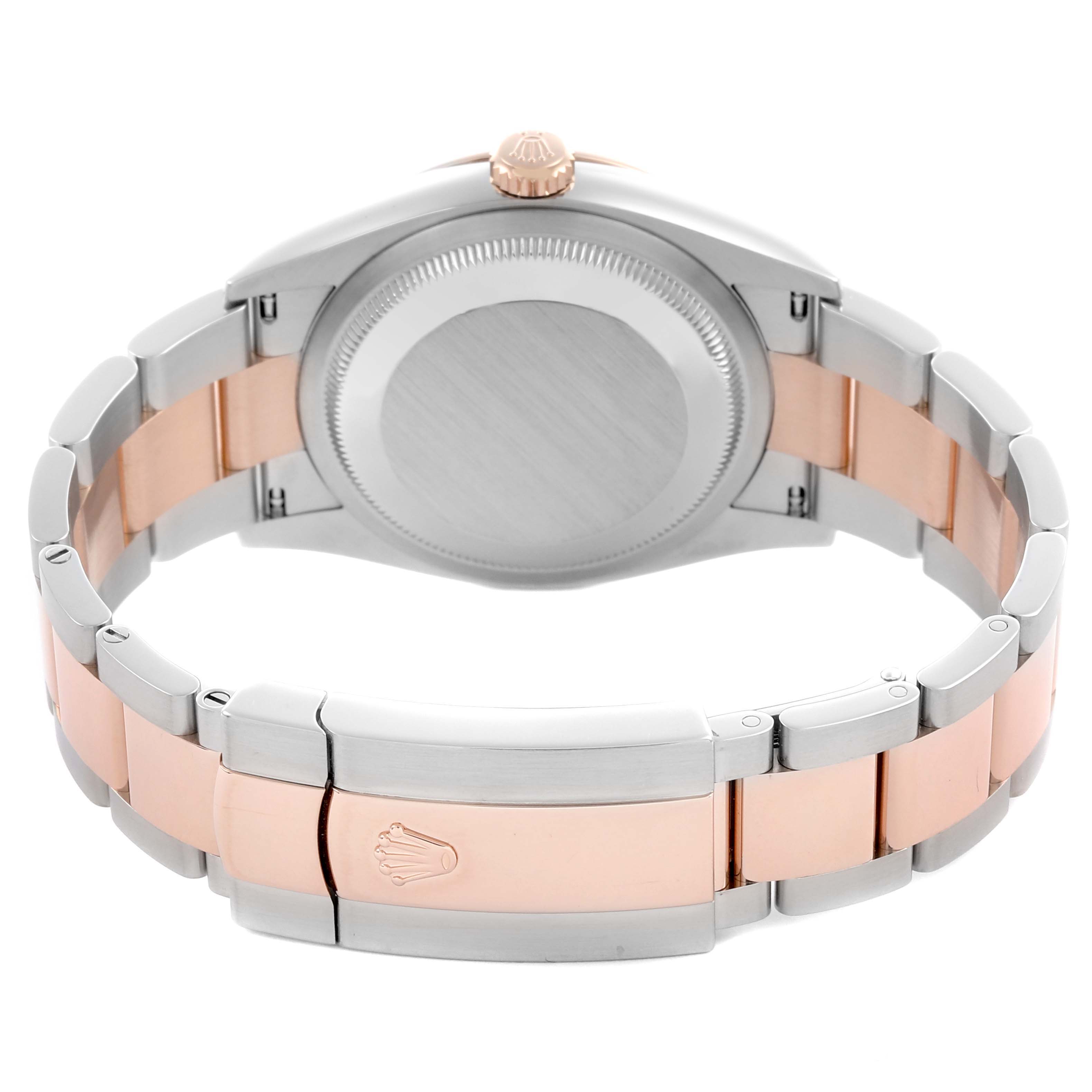 The image shows the back case and clasp of a Rolex Datejust 126231 Men's Steel and Gold (two tone) Grey Dial 126231 Men's Steel and Gold (two tone) Grey Dial, highlighting the two-tone bracelet.