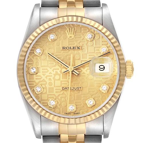 Photo of Rolex Datejust Anniversary Diamond Dial Mens Watch 16233 Box Papers