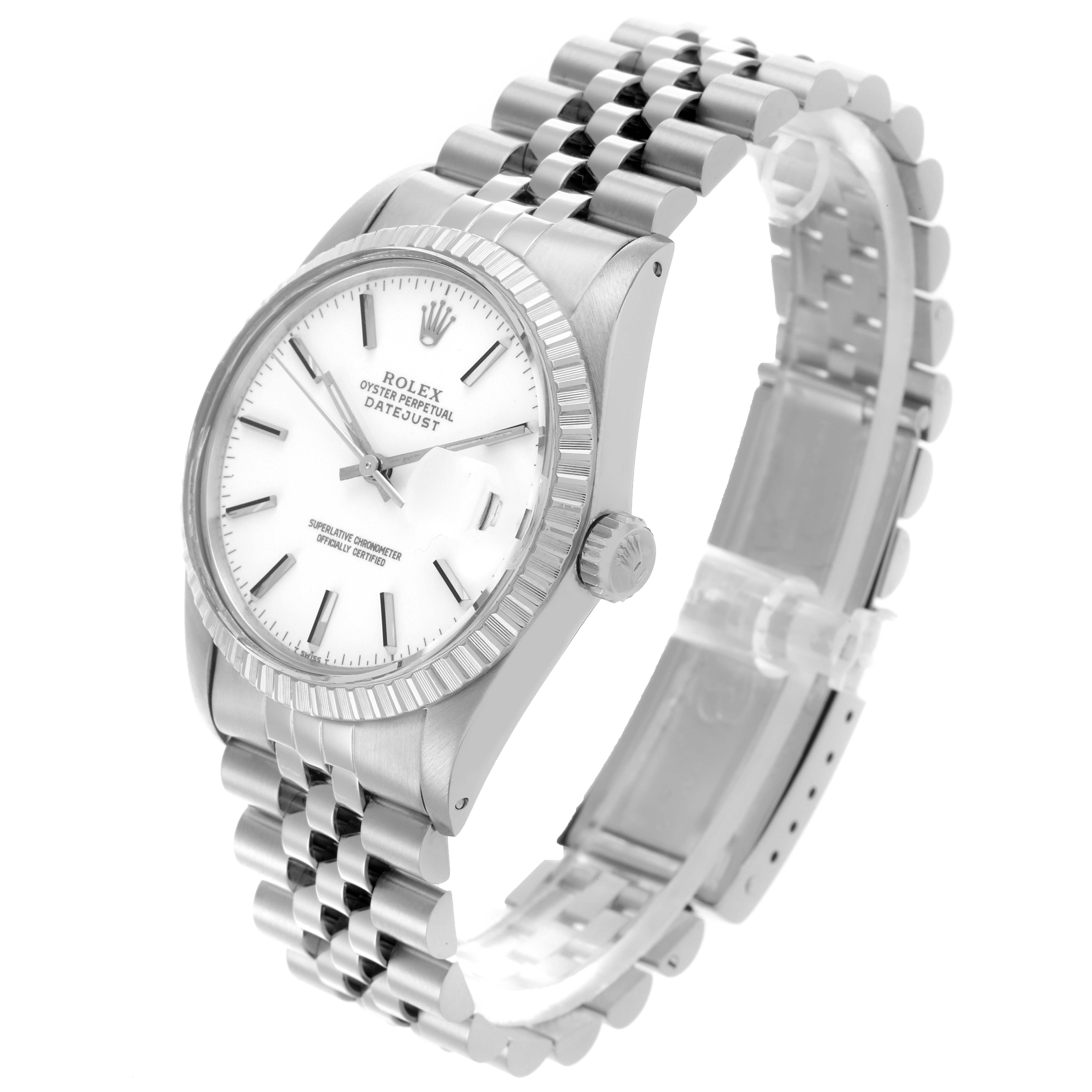 The Rolex Vintage Collection 16030 Men's Stainless Steel White Dial 16030 Men's Stainless Steel White Dial watch is shown at a three-quarter angle displaying the face, crown, and bracelet.