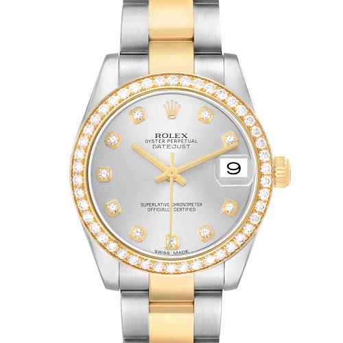 Photo of Rolex Datejust Midsize Steel Yellow Gold Diamond Ladies Watch 178383 Box Card