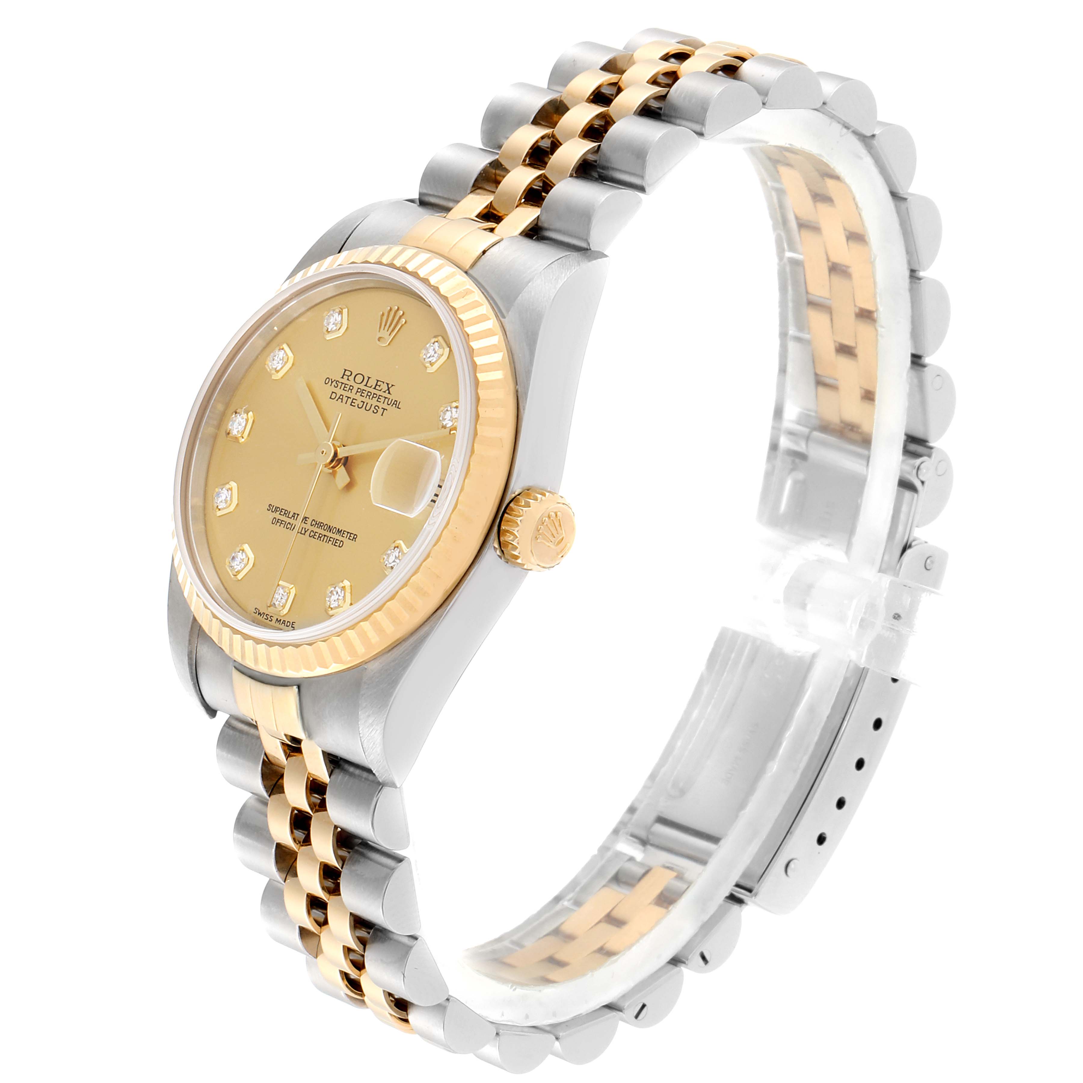 Rolex Datejust Midsize Steel Yellow Gold Diamond Ladies Watch 78273 ...