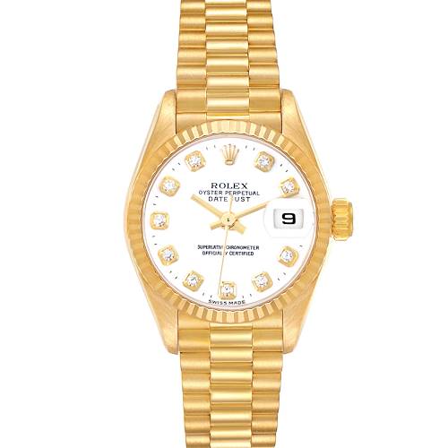 Photo of Rolex Datejust President Diamond Dial Yellow Gold Ladies Watch 69178