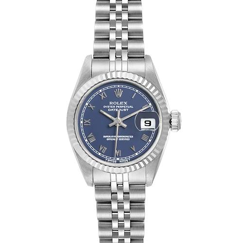 Photo of Rolex Datejust Steel White Gold Blue Roman Dial Ladies Watch 69174