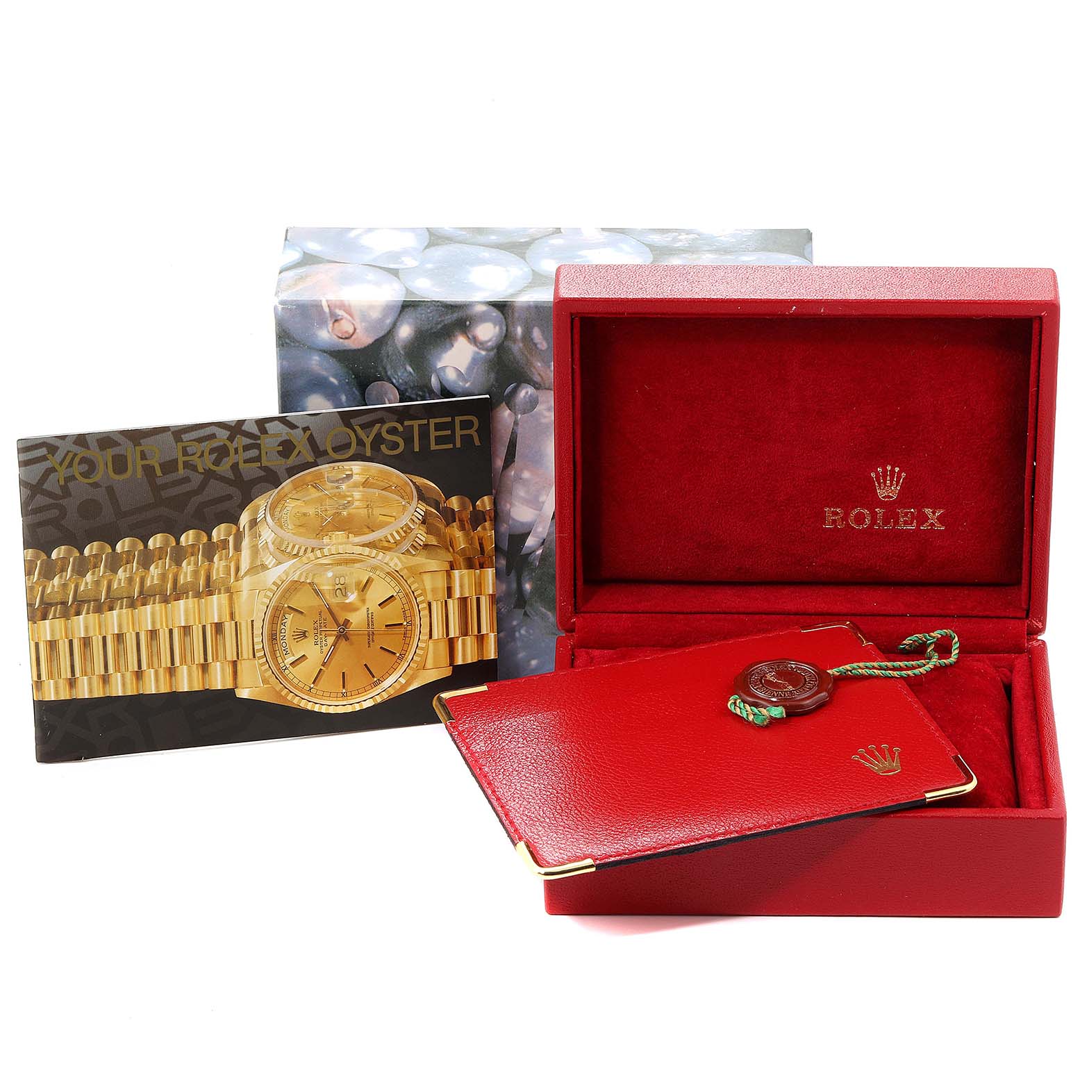 The image shows a Rolex Datejust 79173 Women's Steel and Gold (two tone) Champagne Dial 79173 Women's Steel and Gold (two tone) Champagne Dial watch package including a box, booklet, and accessories, but the watch itself is not visible.
