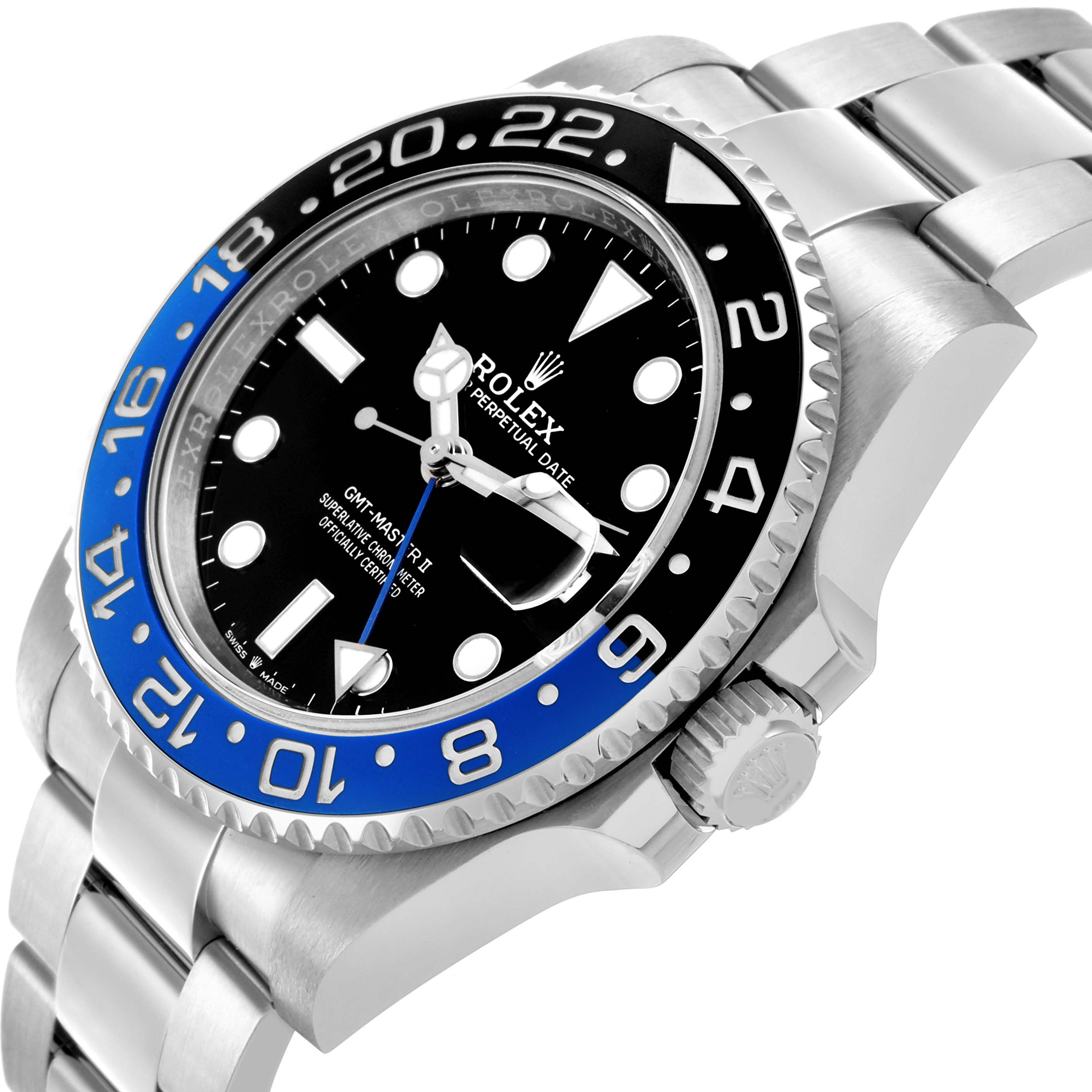 The Rolex GMT-Master 12671 Men's Stainless Steel Black Dial 12671 Men's Stainless Steel Black Dial watch is shown at a side angle, highlighting the bezel, face, and bracelet.