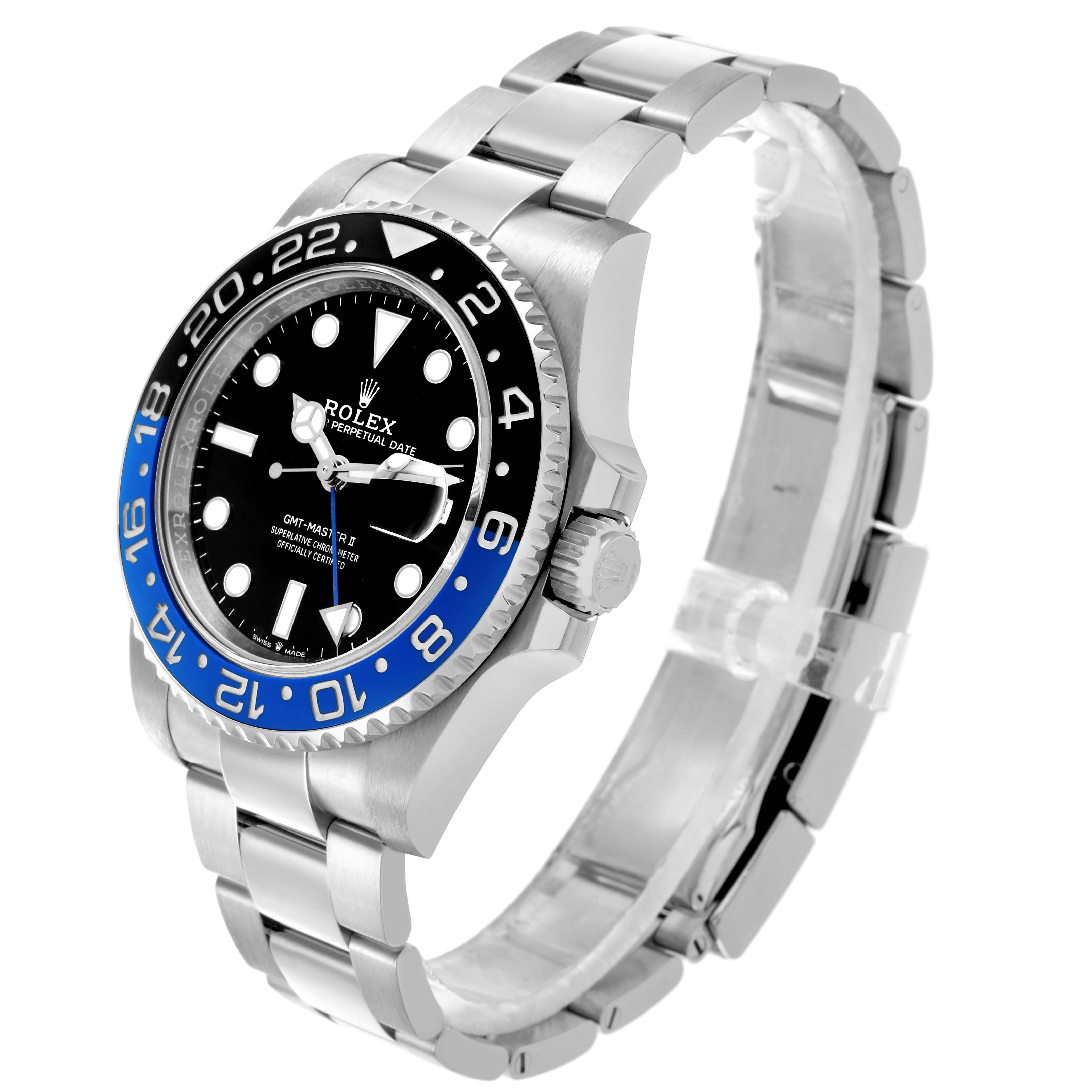 The Rolex GMT-Master 12671 Men's Stainless Steel Black Dial 12671 Men's Stainless Steel Black Dial watch is shown at a 3/4 angle, displaying the face, bezel, crown, and part of the bracelet.