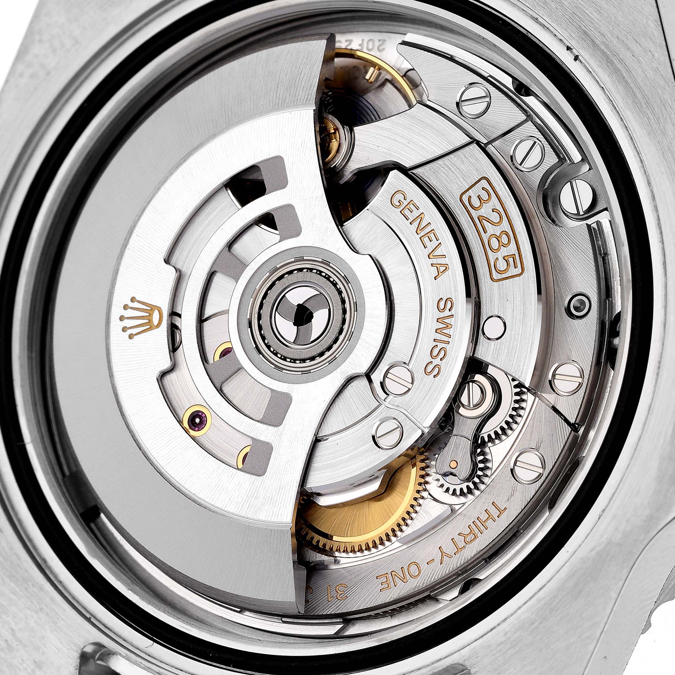 This image shows the internal movement mechanism of a Rolex GMT-Master 12671 Men's Stainless Steel Black Dial 12671 Men's Stainless Steel Black Dial watch from a top-down angle.