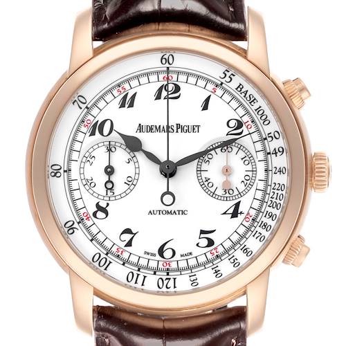 Photo of Audemars Piguet Jules Rose Gold White Arabic Dial Mens Watch 261000R