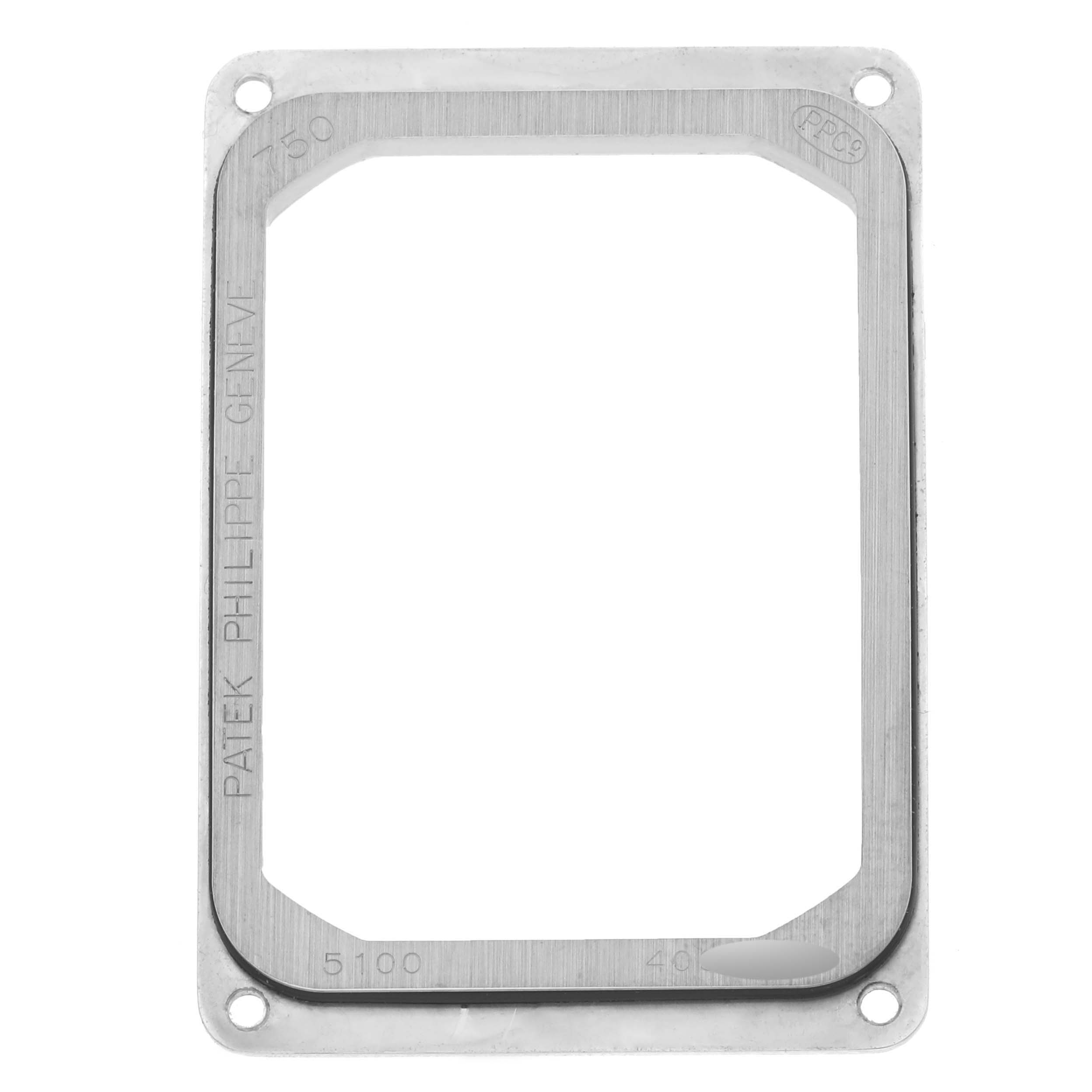 The image shows a rectangular bezel frame for the Patek Philippe Gondolo 5100G - 001 Men's White Gold Blue Dial 5100G - 001 Men's White Gold Blue Dial watch, viewed from the front.