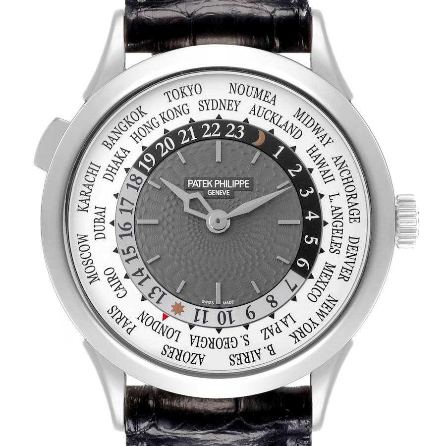 Patek Philippe World Time Complications White Gold Mens Watch 5230G Box Papers SwissWatchExpo