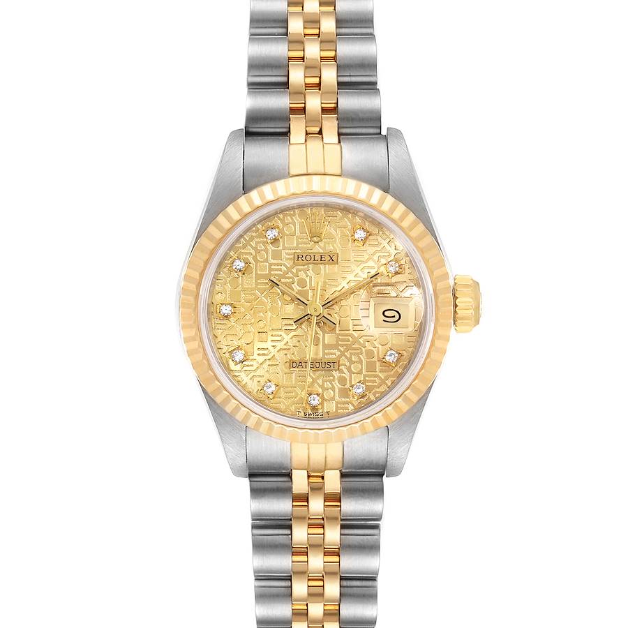 Rolex Datejust 26 Steel Yellow Gold Diamond Dial Ladies Watch 69173 SwissWatchExpo