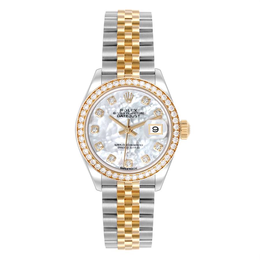 Rolex Datejust 28 Steel Yellow Gold Mother of Pearl Diamond Ladies Watch 279383 Box Card SwissWatchExpo