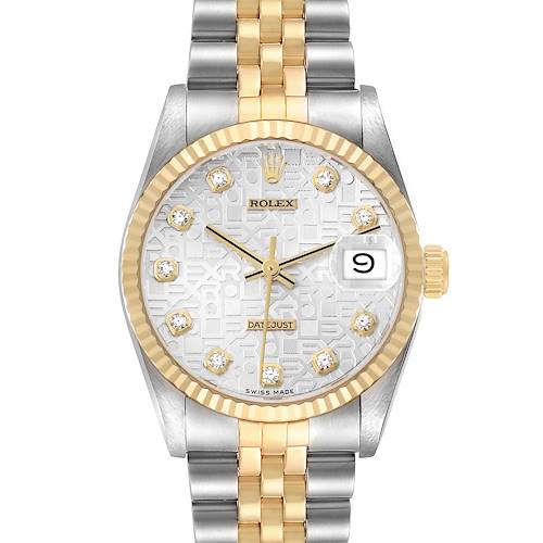 Photo of Rolex Datejust 31 Midsize Anniversary Diamond Dial Watch 68273 Papers