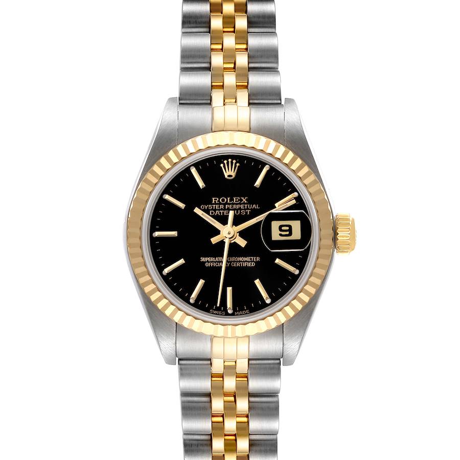 Rolex Datejust Steel Yellow Gold Black Dial Ladies Watch 79173 SwissWatchExpo