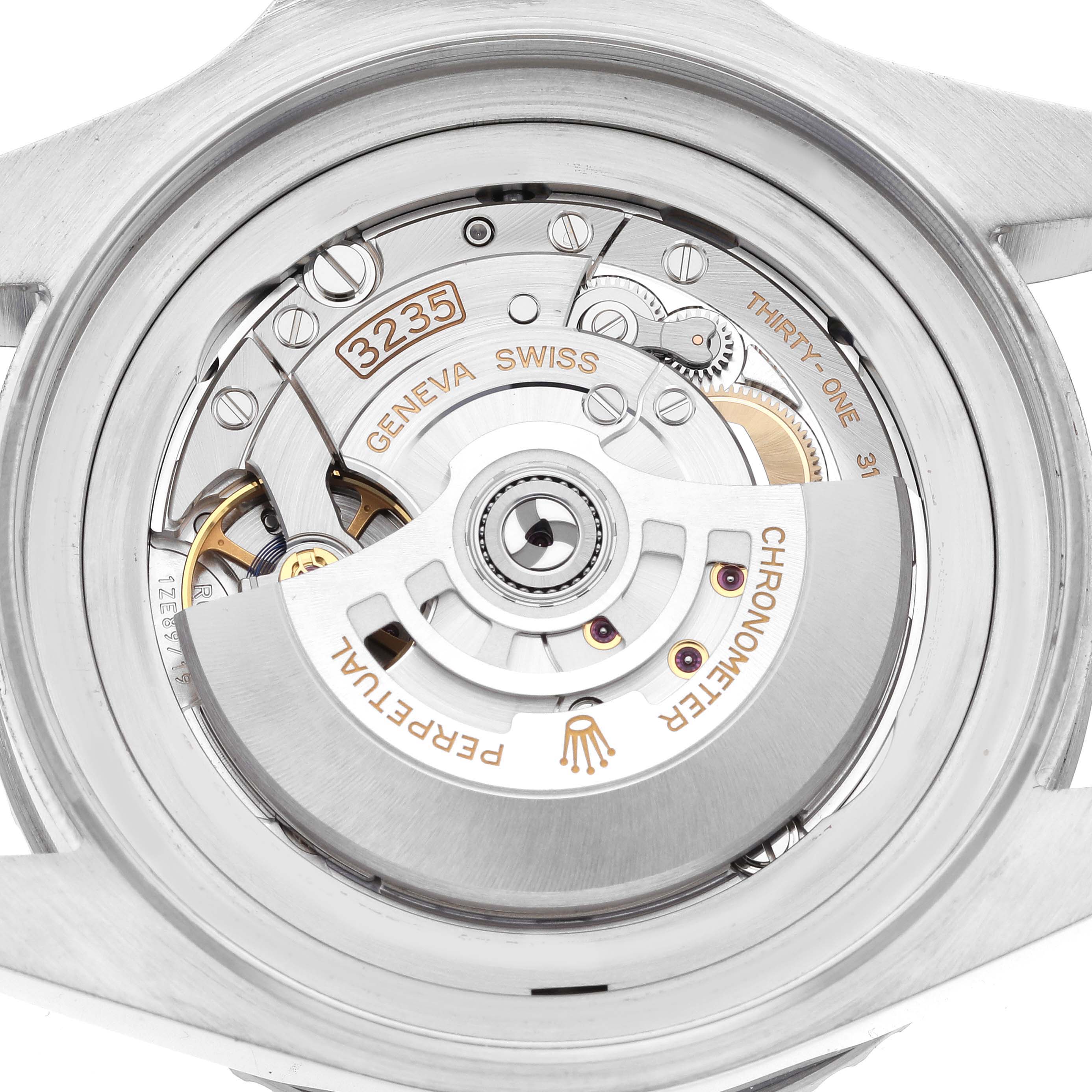 The image shows the movement and mechanism of the Rolex Sea-Dweller 136660 Men's Stainless Steel Black Dial 136660 Men's Stainless Steel Black Dial watch from a back perspective.