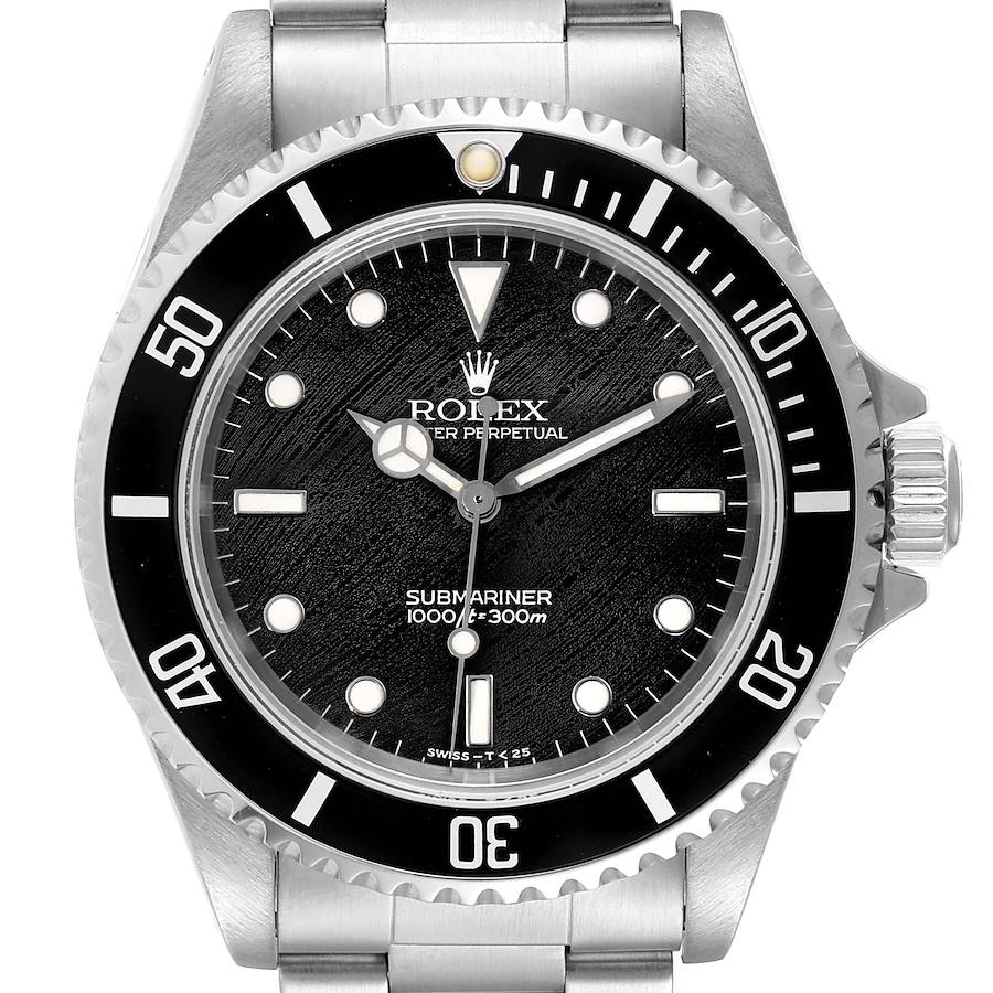 Rolex Submariner Non-Date 2 Liner Frosted Dial Steel Watch 14060 Box Papers SwissWatchExpo