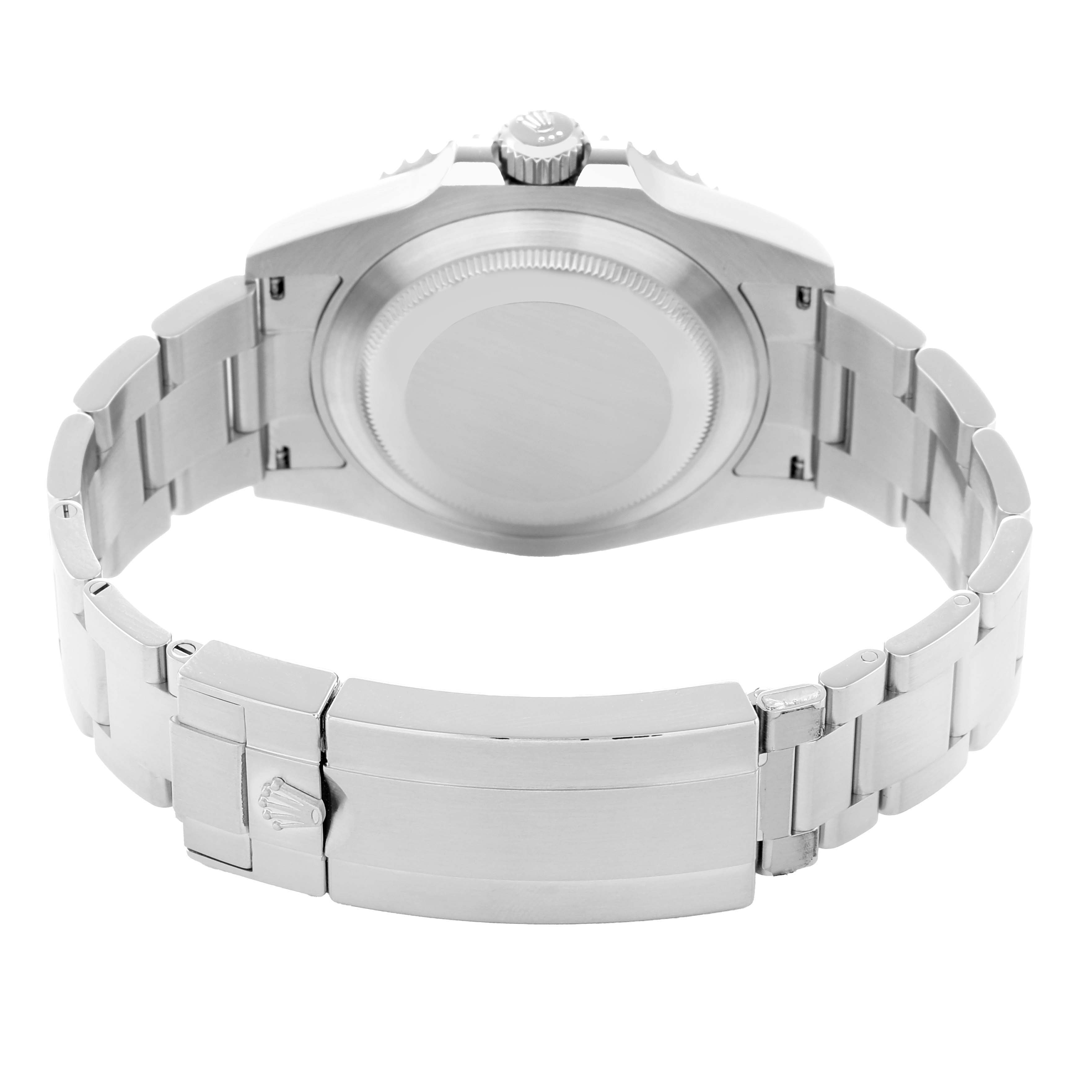 The image shows the back view of a Rolex Submariner 126610 Men
s Stainless Steel Black Dial, featuring the case back, bracelet, and clasp.