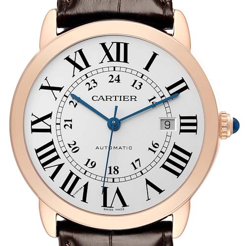 Photo of Cartier Ronde Solo XL Steel Rose Gold Mens Watch W6701009 Papers