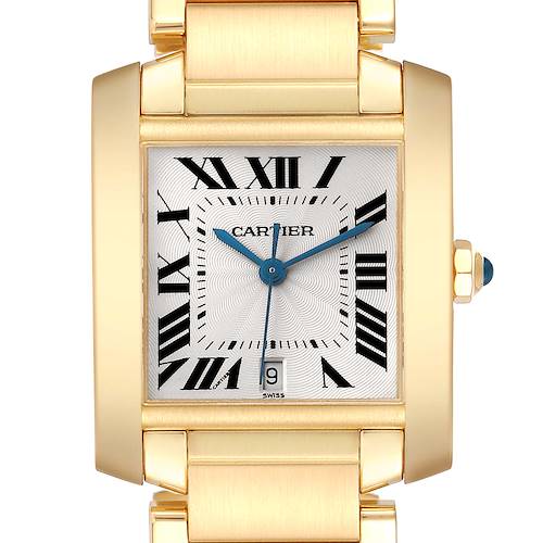 Photo of Cartier Tank Francaise Large Yellow Gold Silver Dial Mens Watch W50001R2