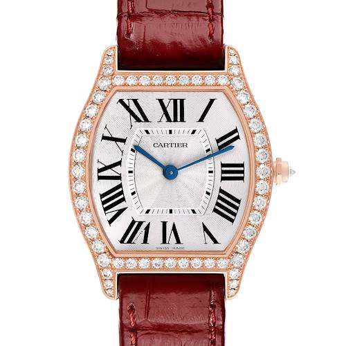 Photo of Cartier Tortue Medium Rose Gold Diamond Bezel Ladies Watch WA501008