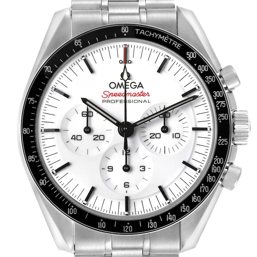 Omega Speedmaster Moonwatch Steel White Dial Watch 310.30.42.50.04.001 Unworn SwissWatchExpo