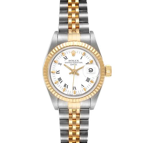 Photo of Rolex Date 26mm Steel Yellow Gold White Dial Ladies Watch 69173