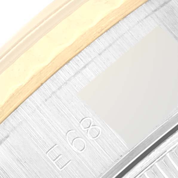 The image shows a close-up of the clasp on a Rolex Datejust 69173 Women's Stainless Steel Black Dial 69173 Women's Stainless Steel Black Dial watch bracelet.