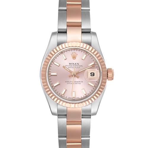 Photo of Rolex Datejust Steel Rose Gold Everose Pink Dial Ladies Watch 179171