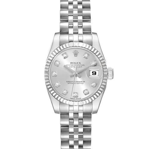 Photo of Rolex Datejust Steel White Gold Diamond Dial Ladies Watch 179174 Box Card