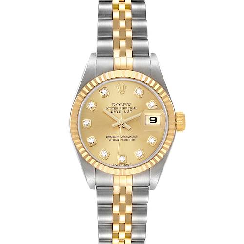 Photo of Rolex Datejust Steel Yellow Gold Diamond Dial Ladies Watch 79173